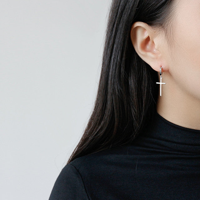 Wholesale Buckle Cross Earrings Neutral Unisex Daily